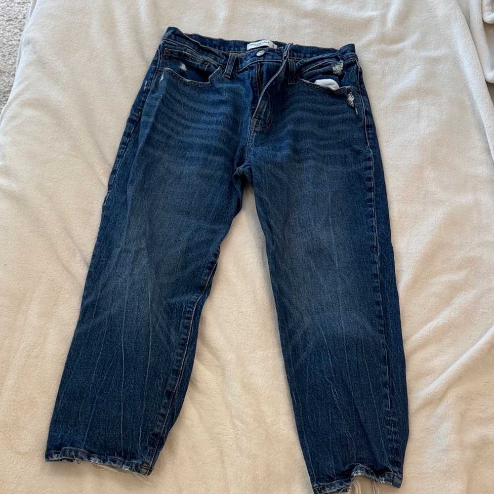 Abercrombie women’s Blue Jeans.  the boyfriend mid rise 30S